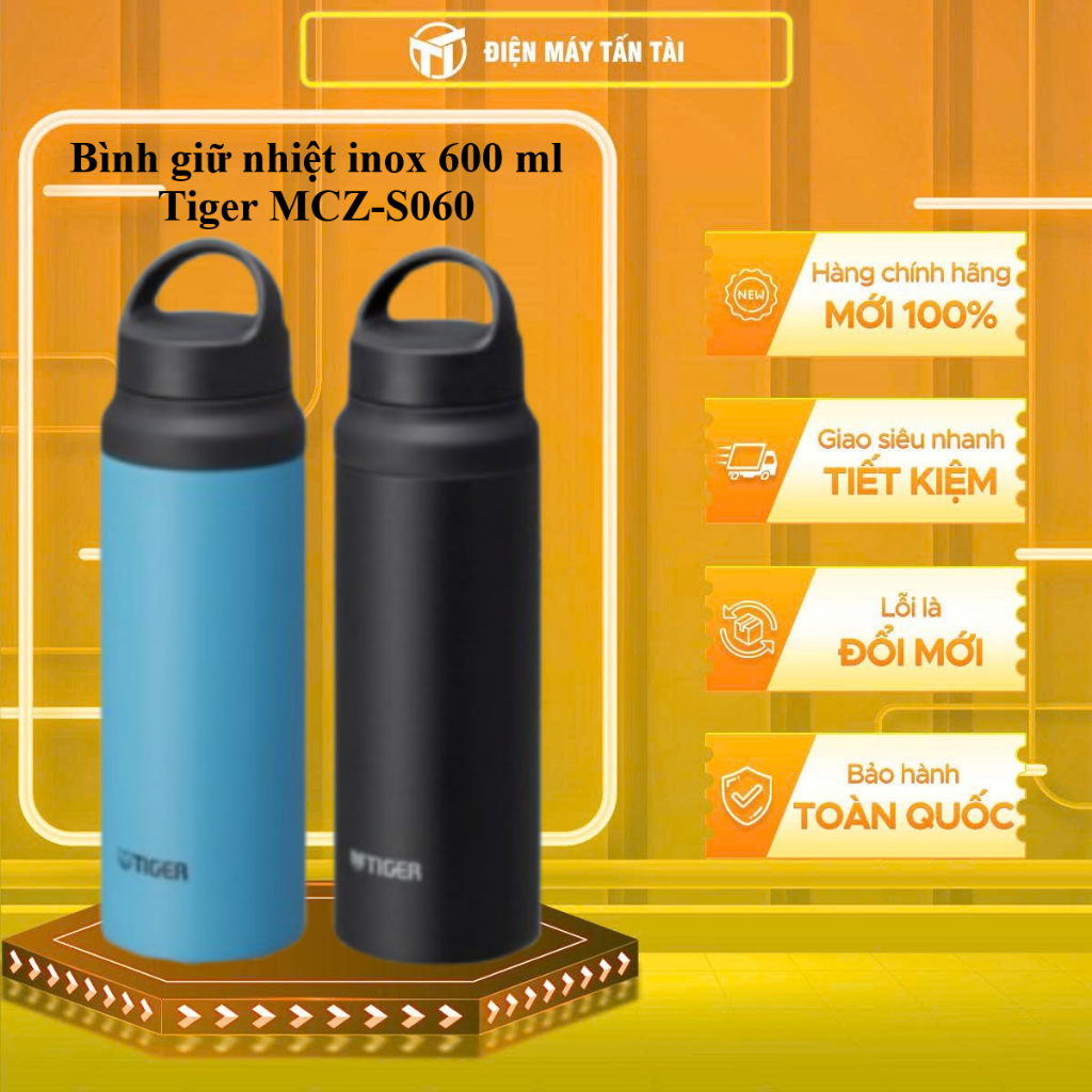 (TOÀN QUỐC) - MCZ-S060 - Bình giữ nhiệt inox 600 ml Tiger  MCZ-S060-WZ/MCZ-S060-KC/MCZ-S060-AC