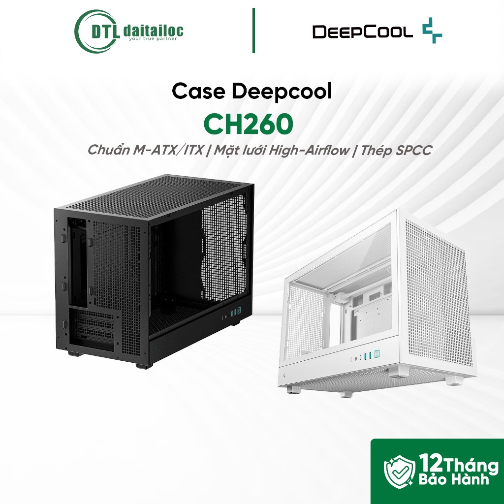 Case Deepcool CH260 M-ATX ĐEN CHƯA FAN | Chính hãng | Bảo hành 12 tháng