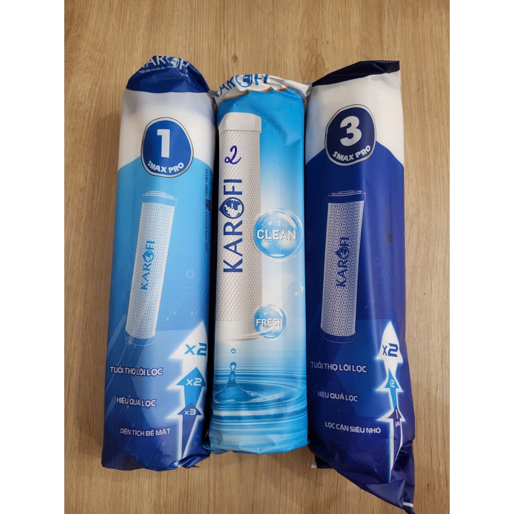 [Combo] 3 Lõi lọc nước 123 Karofi Chính hãng -  Dùng cho máy Ss-038 , Op1310 , P95 , U95 , O-07 , U0