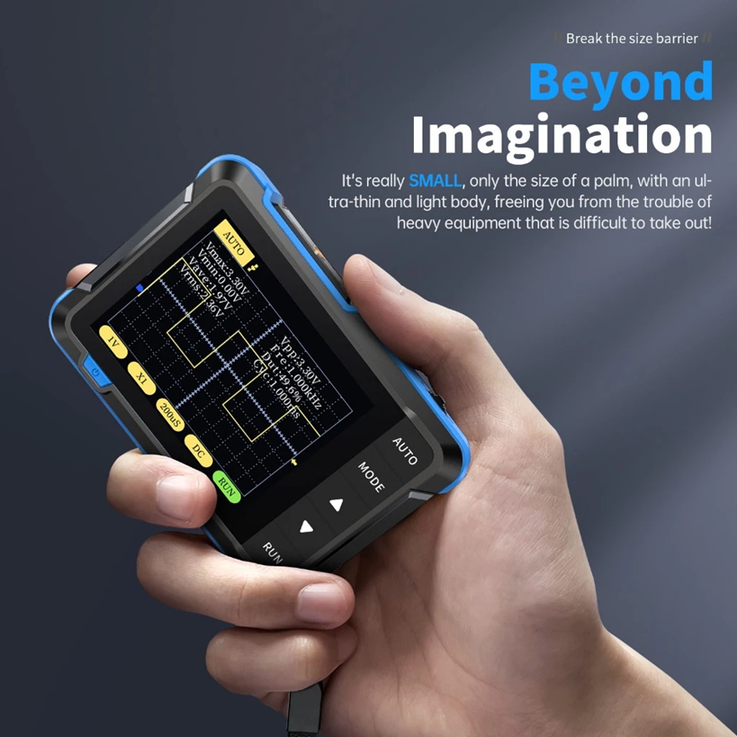 Máy Hiện Sóng Mini FNIRSI DSO-152 200KHz 2.5MS/s | Oscilloscope Cầm Tay TFT 2.8” Pin Sạc USB-C Cho D