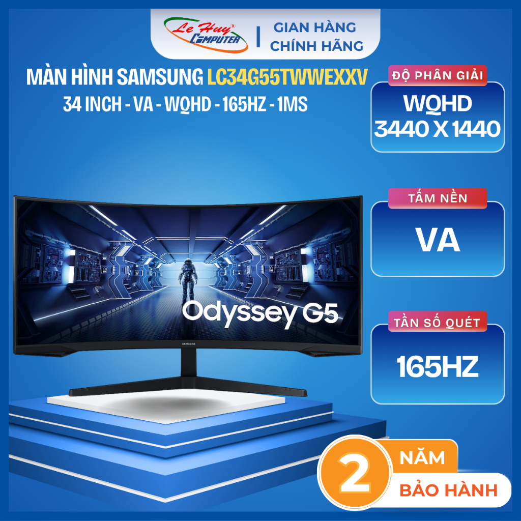 Màn Hình Gaming UltraWide SAMSUNG Odyssey G5 LC34G55TWWEXXV / ViewFinity S5 S50GC LS34C500GAEXXV - H