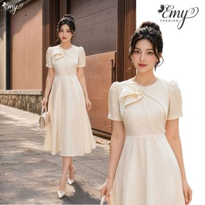 Đầm Thiết Kế EMY Thời Trang Cao Cấp EM2273 Vải Taffta Sang Chảnh Đi Tiệc