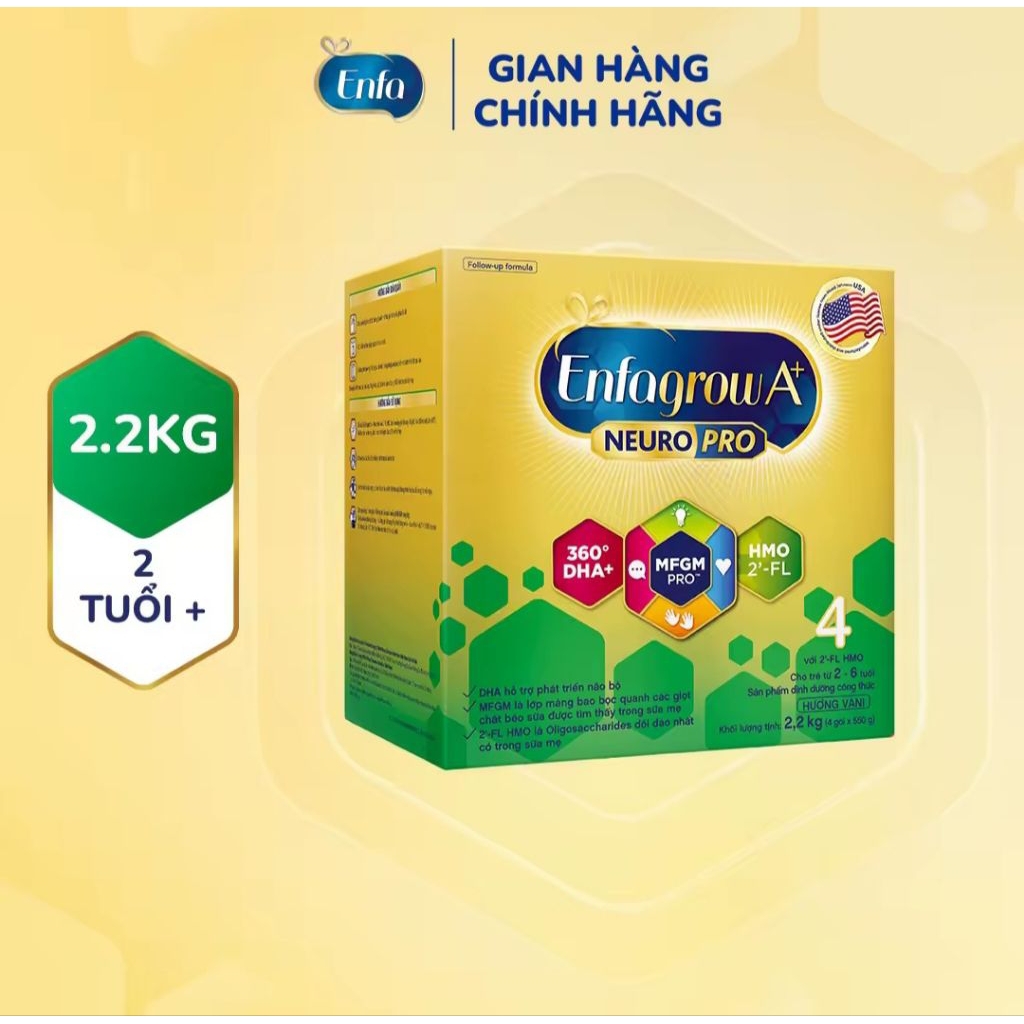 Sữa Enfagrow 4 hộp giấy 2,2 kí date tháng 3/2028