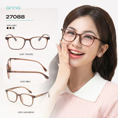 Gọng kính thời trang nam nữ ANNA dáng vuông chất liệu nhựa dẻo cá tính hiện đại OL 27088