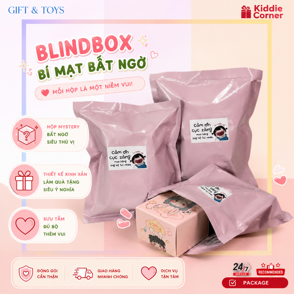 🔥LUCKY BOX ĐỒ CHƠI🔥Lucky Box Nhân Phẩm KIDDIE CORNER Hộp Quà Box Thử Vận May Mắn Siêu Xinh