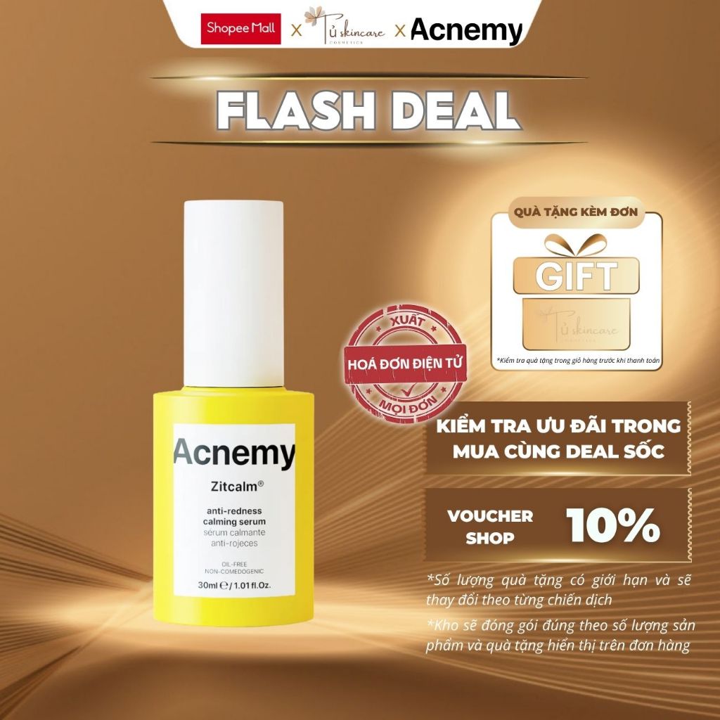 Tinh Chất Kháng Khuẩn, Giảm Sưng Đỏ, Cấp Ẩm và Làm Dịu Da Acnemy Zitcalm Serum