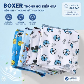 [ Set 4 Cái ] Quần Chíp Đùi Bé Trai Noonik Vải Lạnh Lỗ Thông Hơi In Hoạ Tiết Co Dãn 4 Chiều.