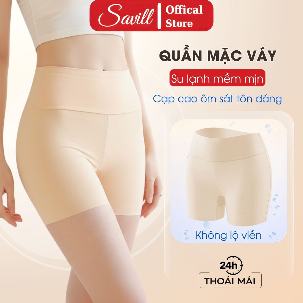 Quần đùi mặc váy cạp cao, Quần mặc trong váy chất su mềm mịn thoáng mát SAVILL…