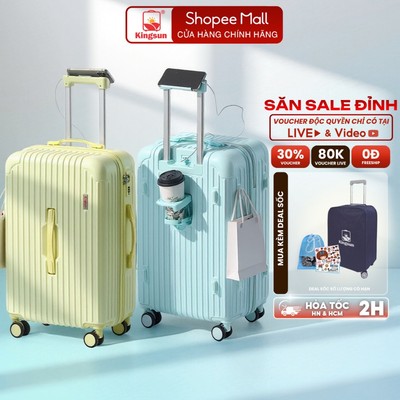 Vali Du Lịch Khóa Kéo Kingsun A61 Size 20/24/28 Nhựa ABS+PC Thời Trang Bảo Hành 5 Năm