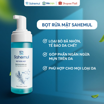 Sữa Rửa Mặt Tạo Bọt SAHEMUL Cho Da Dầu Mụn, Da Thường, Làm Sạch Sâu Dịu Nhẹ, Hỗ Trợ Giảm Mụn 150ml