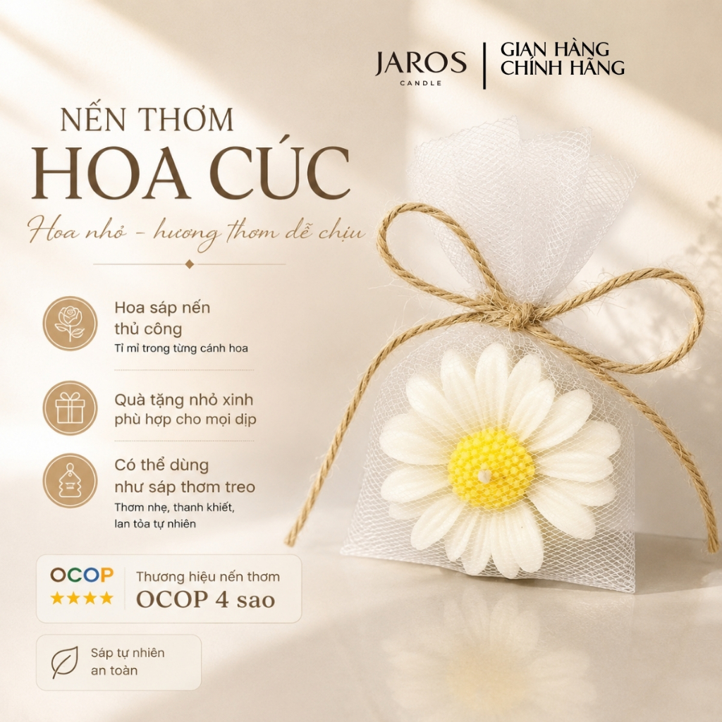 Nến thơm hoa cúc JAROS Candle