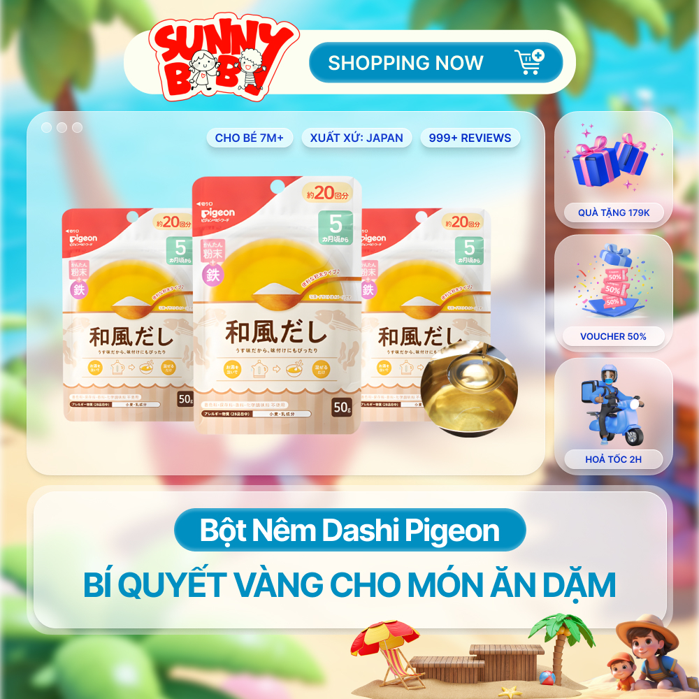 [NHẬT BẢN] Bột nêm DASHI PIGEON 50gram cho bé