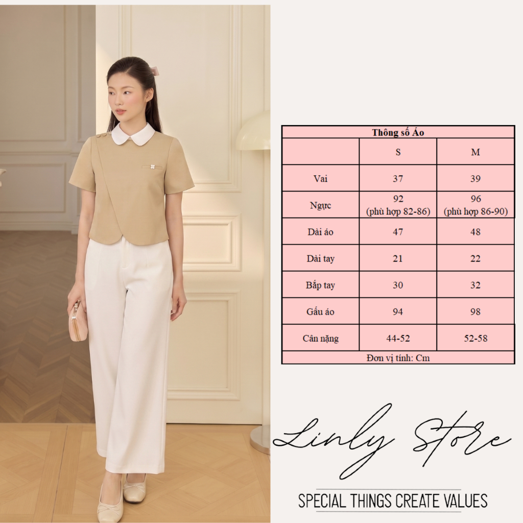 Áo kiểu nữ thiết kế vạt chéo, áo cổ sen phối cúc bọc tiểu thư Linly Store A-PC12 | BigBuy360 - bigbuy360.vn