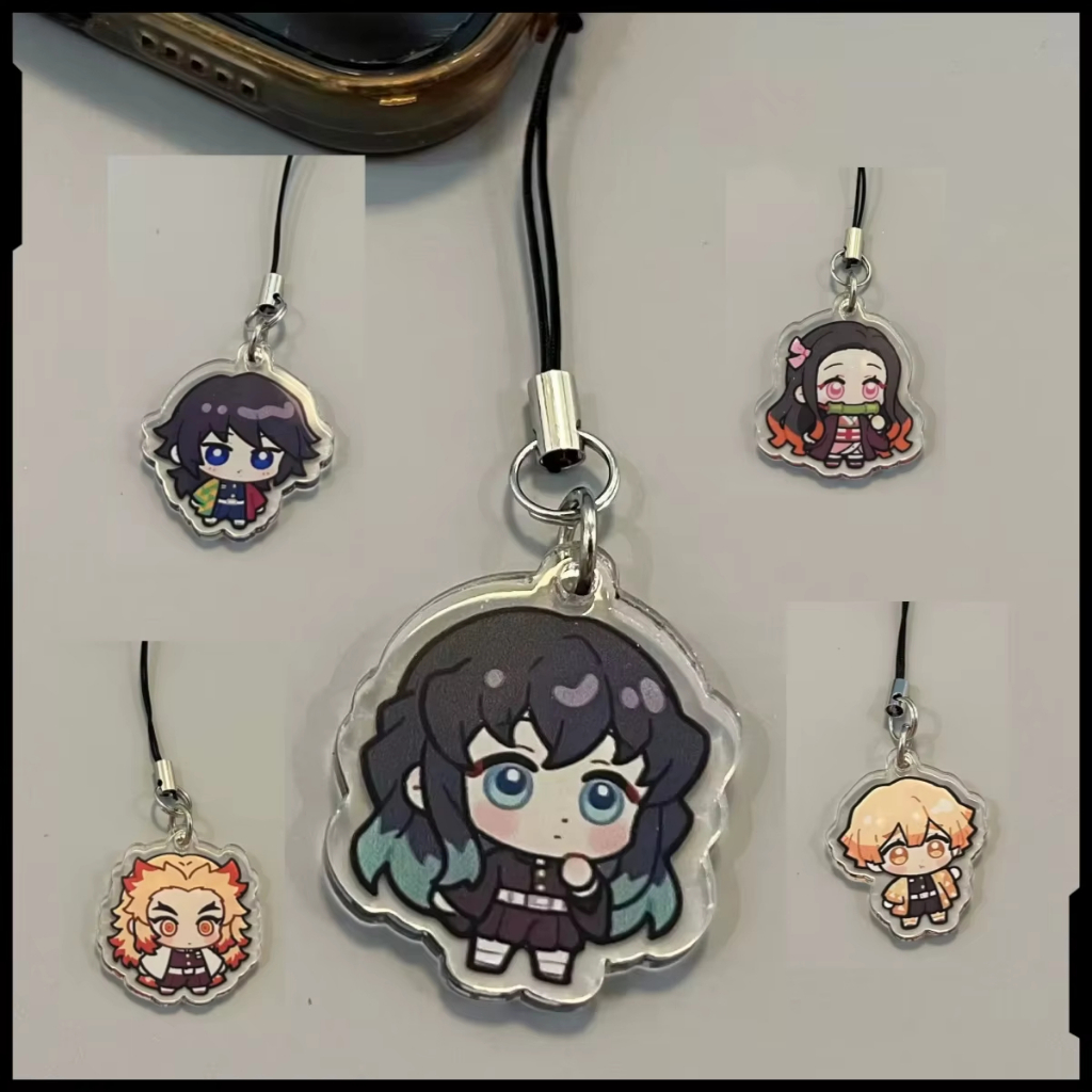 Móc Treo Điện Thoại demon slayer anime cute Zenitsu Tanjiro key chain Nezuko Tokitou Muichiro