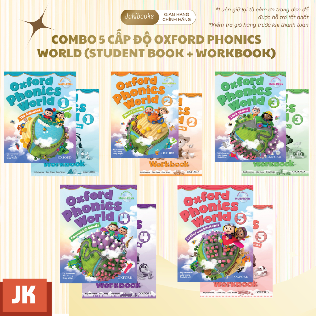 Sách tiếng Anh - Sách Oxford Phonics World Trọn Bộ 5 Levels - Giáo Trình Tiếng Anh Phonics Cho Bé