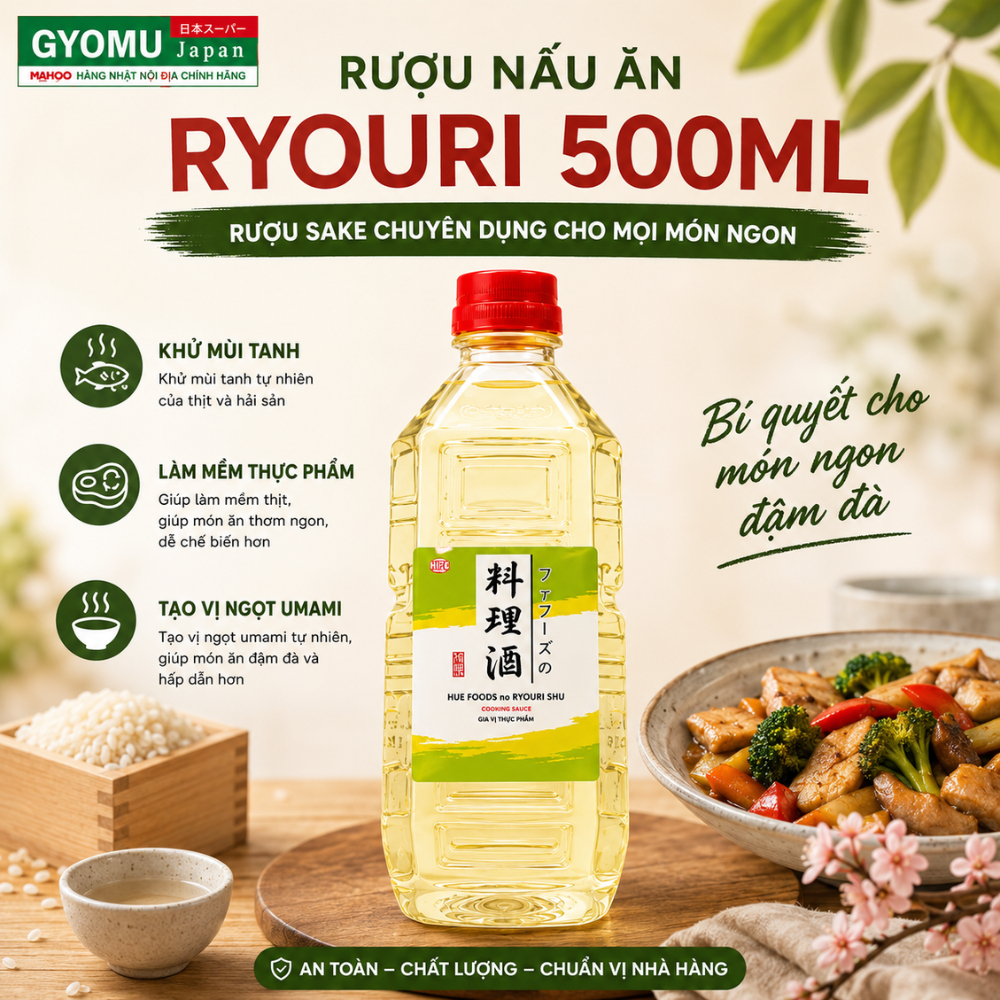 Rượu nấu ăn Ryouri Shu 500ml Nhật Bản - Gyomu Japan