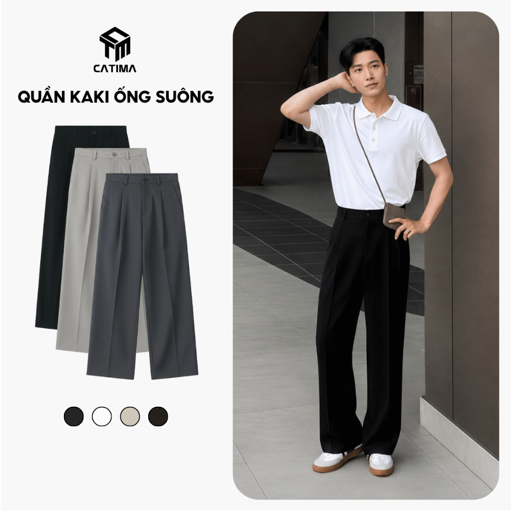 [DEAL MỞ BÁN] Quần Âu Ống Suông CATIMA Vải Xước Hàn QA59