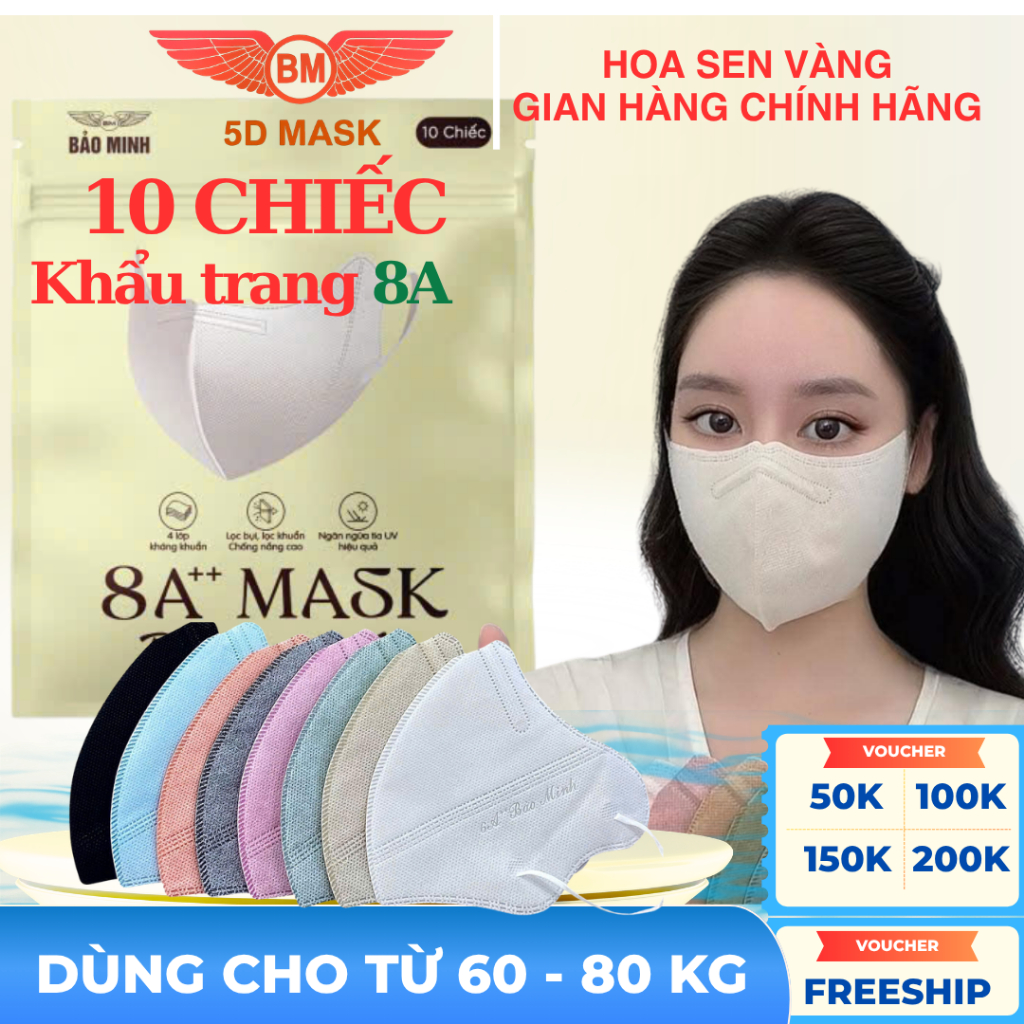 10 chiếc khẩu trang 8A (Quà tặng khi mua hàng)
