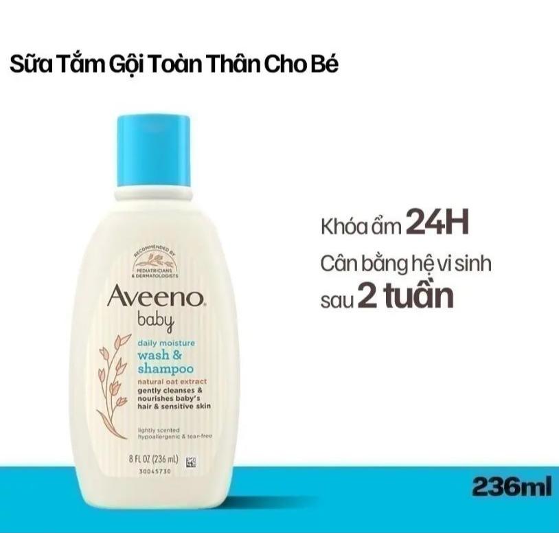 Aveeno Baby Daily Moisturize Wash and Shampoo 236ml Sữa tắm gội toàn thân Aveeno baby 236ml