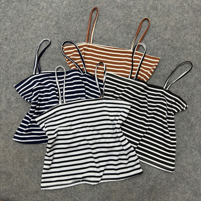 Áo Hai Dây Bigsize Nữ Áo Thun Kẻ Sọc (KHÔNG MÚT) Vải Thun Gân Mềm Co Giãn Dáng Croptop A356
