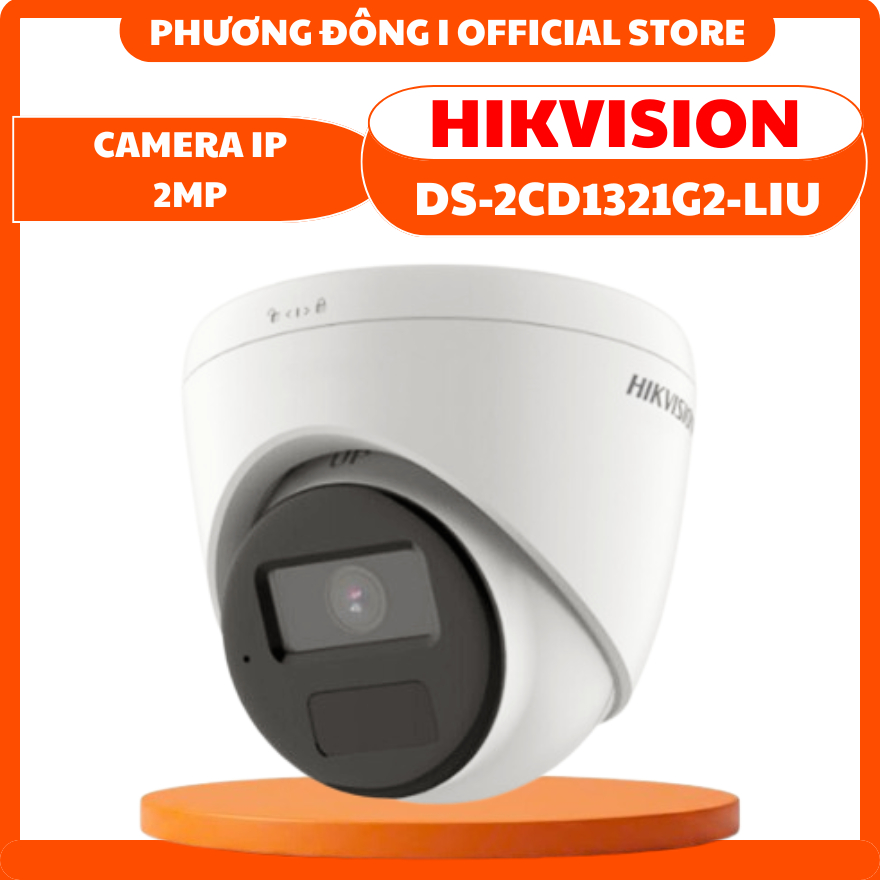 CAMERA IP DOME TRONG NHÀ HIKVISION DS-2CD1321G2-LIU 2MP - TÍCH HỢP MICRO, ĐÈN KÉP MÀU BAN ĐÊM, CẢNH 