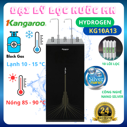 [ Tặng Chân Đế ] Máy lọc nước NÓNG LẠNH NGUỘI Kangaroo KG10A13 RO 10 lõi lọc Hydrogen