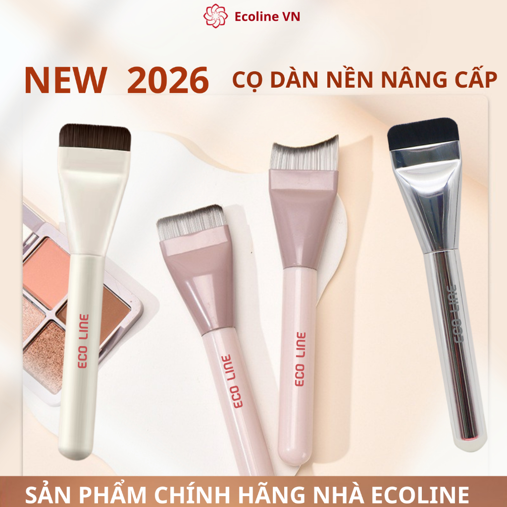 Ecoline Cọ dàn nền cọ tán kem nền đầu phẳng bàn chải tán kem nền mỏng mềm new 2026