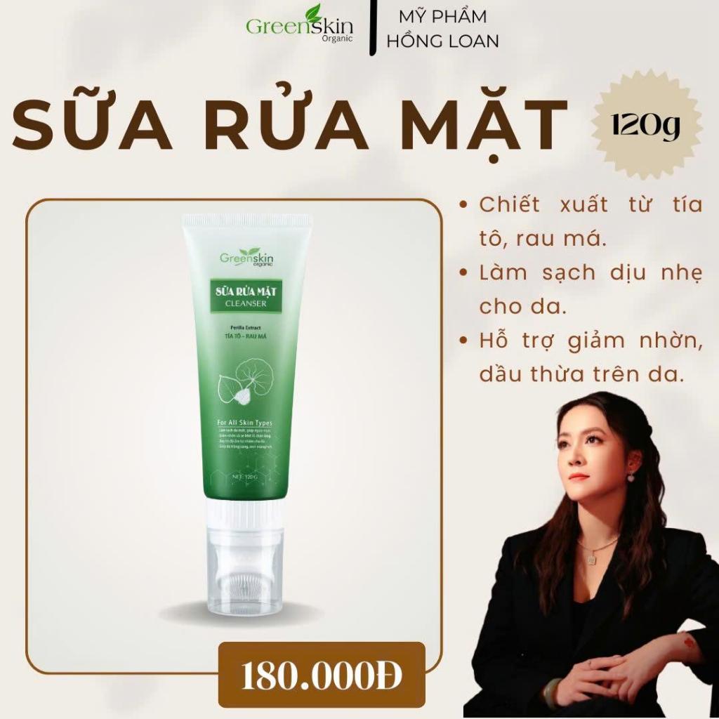 Sữa rửa mặt - Tía tô rau má (120g) - Greenskin Organic - Mỹ Phẩm Hồng Loan - Hồng Loan