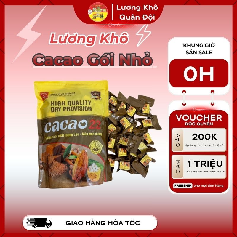 Lương khô Cacao mini dinh dưỡng dạng túi gói nhỏ hàng chuẩn công ty cổ phần 22
