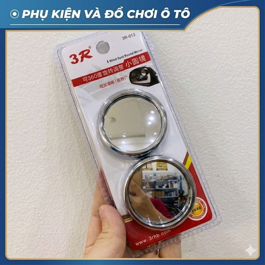 Gương Cầu Lồi Chính Hãng 3R Gắn Gương Chiếu Hậu Cao Cấp giá 1 cặp 2 chiếc (012)