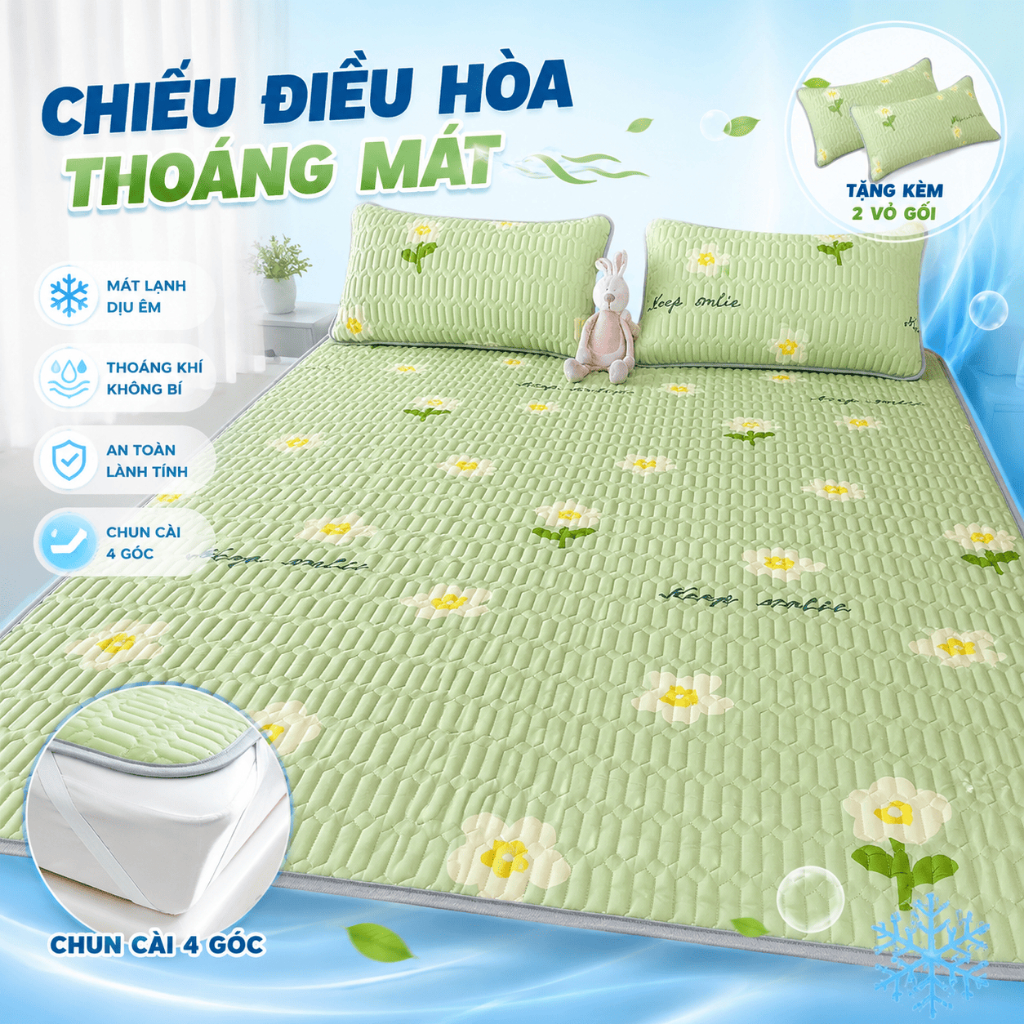 [Chun cài 4 góc] Chiếu Điều Hoà Họa Tiết Cute 5D Tencel Latex Cao Cấp, Hình Hoạ Tiết, Mẫu Mã Đa Dạng