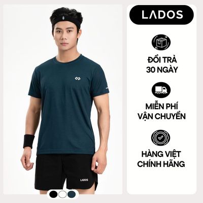 Áo Thun Nam Active Pro LADOS-9237 Chất Vải Mè Vuông Nhí Airmesh Thoáng Mát, Co Giãn 4 Chiều, Logo Tối Giản sang trọng