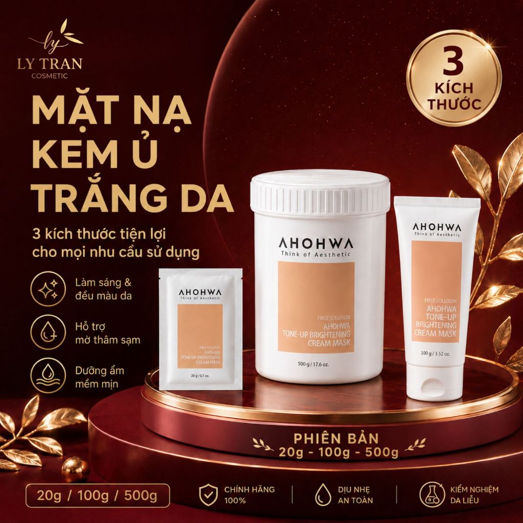 [GÓI 20g] Mặt Nạ Ủ Trắng Dạng Kem AHOHWA Tone-Up Brightening Cream