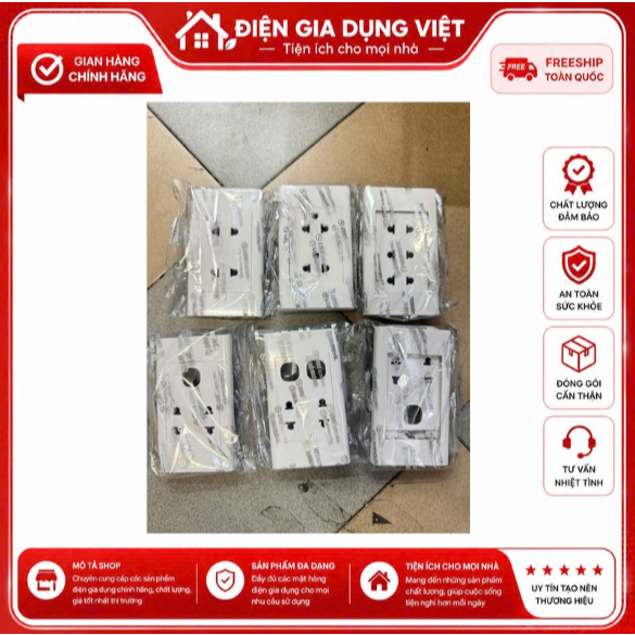 Mặt ổ cắm, công tắc SINO S18,Ổ Cắm Điện Sino Âm Tường, Mặt Hại Công Tắc Ổ Cắm Điện Sino, Ổ Đôi Sino 