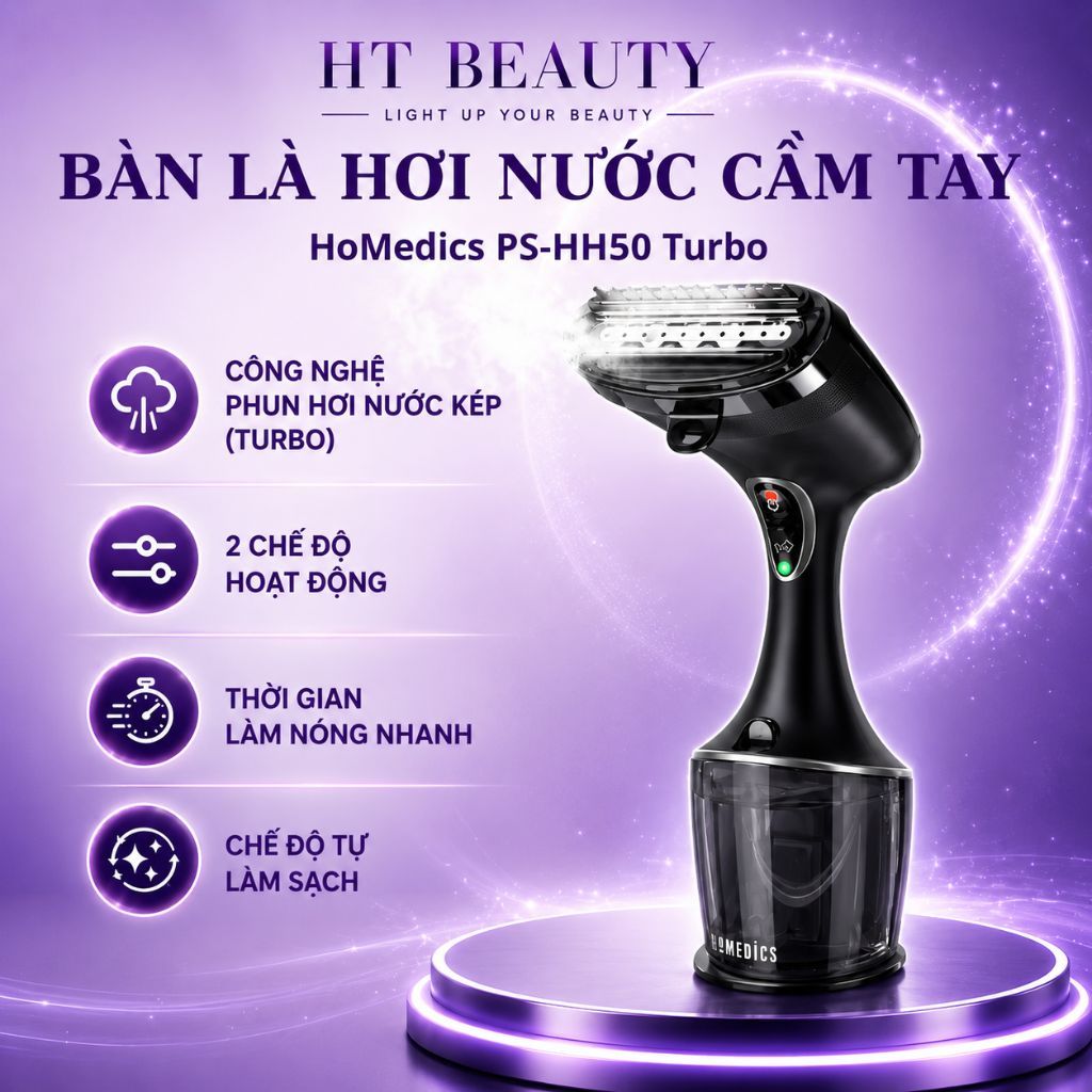 Bàn là ủi hơi nước Homedics PS-HH50 Turbo HT Beauty