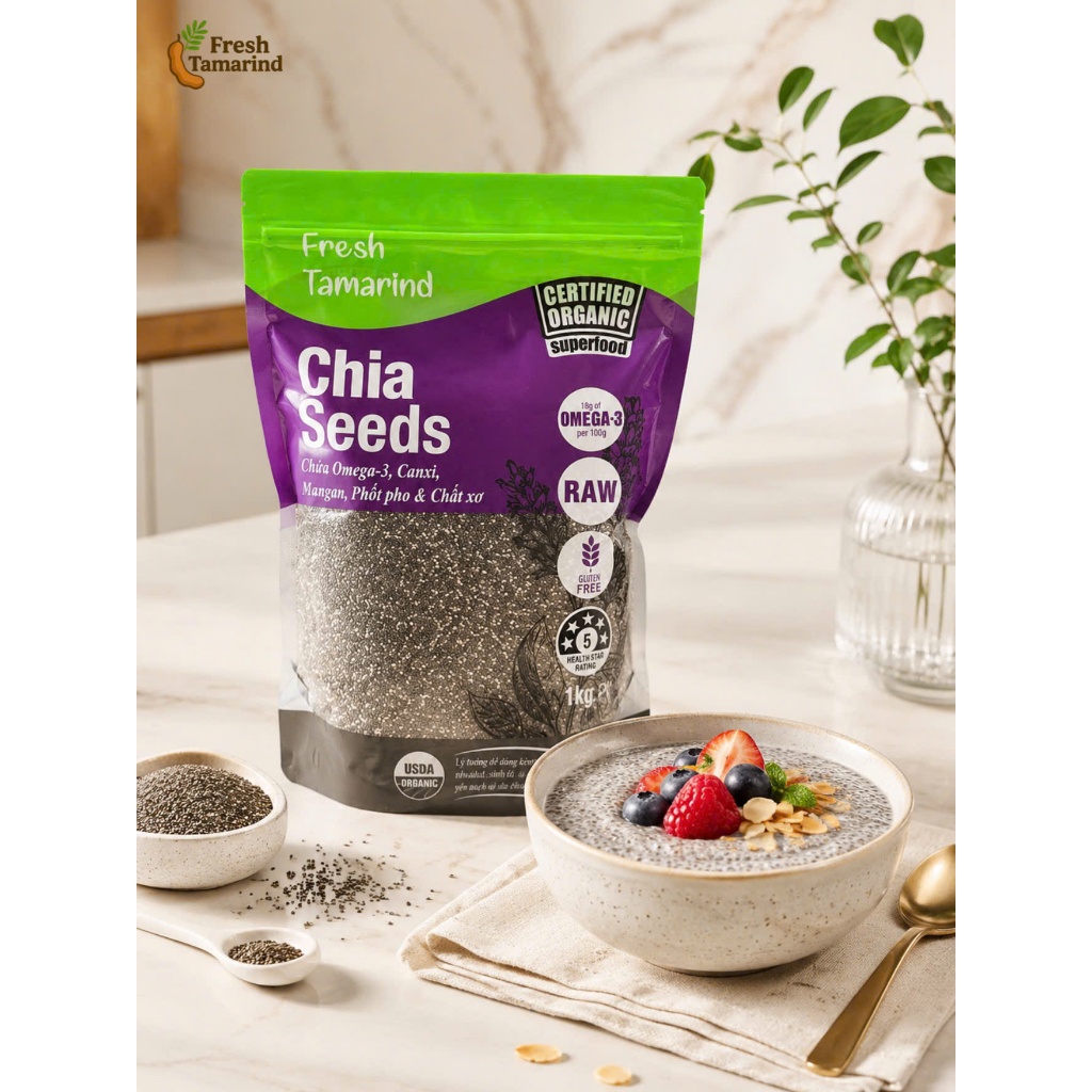 Hạt chia Úc Absolute Organic mới nhất (1KG)