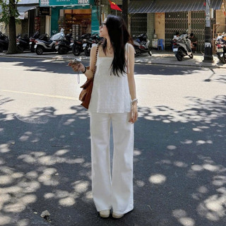 (ẢNH OLDSCHOOL) Áo ren mỏng lưới dáng suông ô vuông cách điệu A31066 WHITE TOP