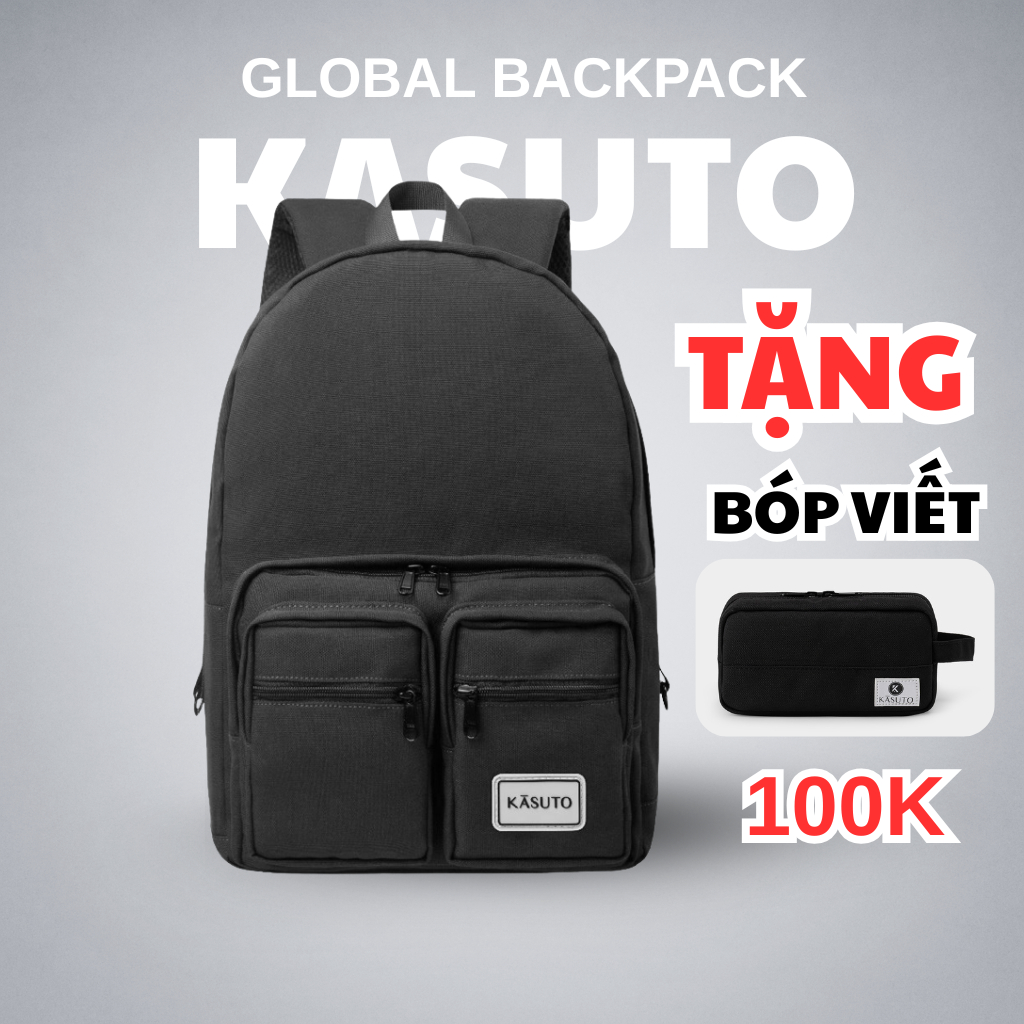 Balo Nam Nữ KASUTO GloBal Nhiều Ngăn Đựng Laptop 15.6inch Vải Canvas Cao Cấp Thời trang Chống nước