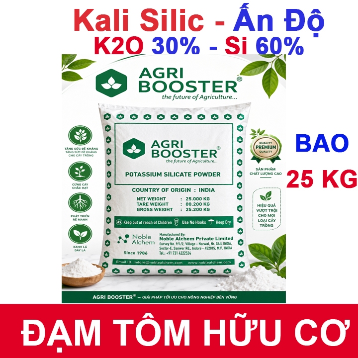 K2SiO3 Kali Silic Bao 25Kg – Cứng Cây, Dày Lá, Chống Đổ Ngã