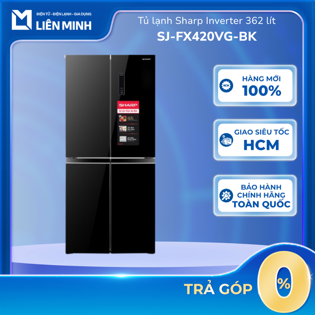 SJ-FX420VG-BK - Tủ Lạnh Sharp Inverter 362 Lít SJ-FX420VG-BK - Bảo Hành Chính Hãng [SHIP 0Đ HCM]