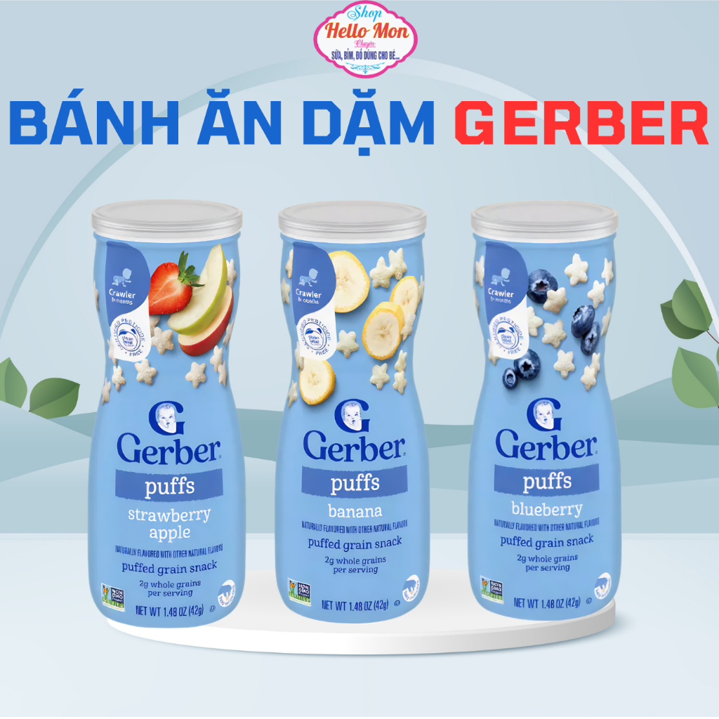 Bánh Ăn Dặm Nestle Gerber Puffs hình ngôi sao 42g CHÍNH HÃNG
