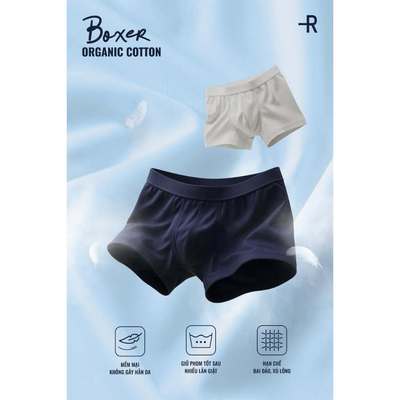 Quần Lót Nam Organic Cotton Trơn Phối Lưng Form Boxer - Routine 10S25UND001