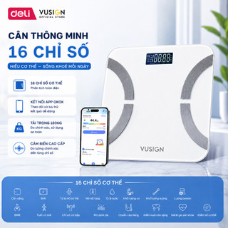 Cân Điện Tử Đo 16 Chỉ Số Thông Minh Deli Phân Tích Chỉ Số Cơ Thể Trọng Lượng Tối Đa 180kg Kết Nối Bluetooth