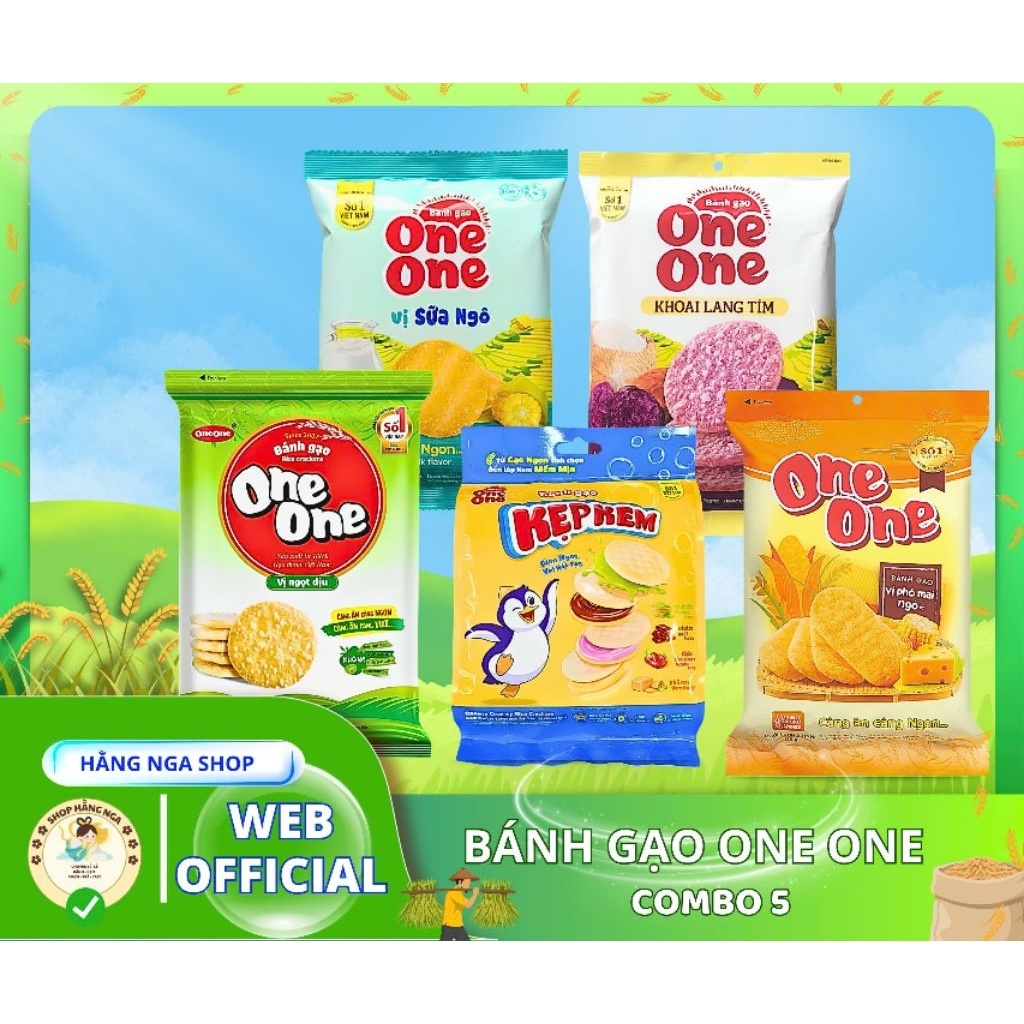 Bánh Gạo Đa Vị | Bánh Gạo Kẹp Kem | Bánh Gạo One One Số 1 Việt Nam | Date 2027
