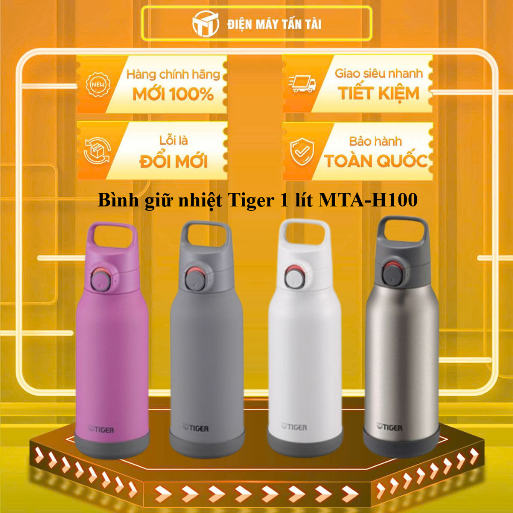 (TOÀN QUỐC) - MTA-H100 - Bình giữ nhiệt Tiger 1 lít MTA-H100-WH /MTA-H100-PH /MTA-H100-HH /MTA-H100-