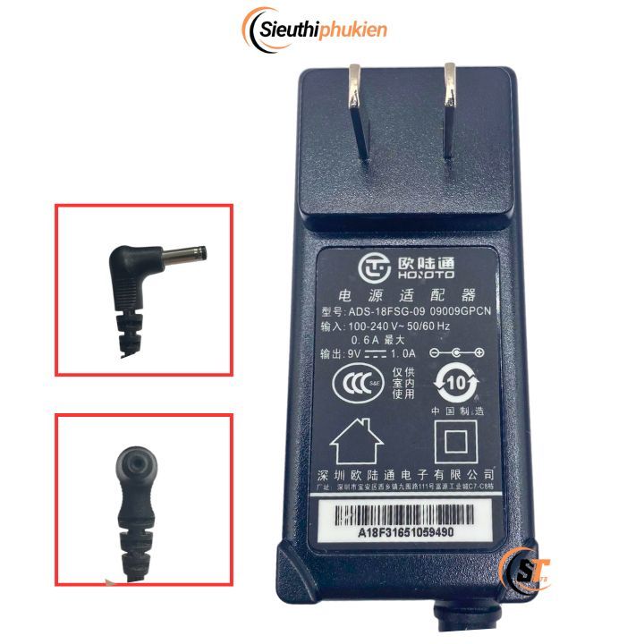 Sạc nguồn 9v 1a HOIOTO ADS-18FSG-09 chân nhỏ 3.5*1.35mm, Adapter 9v 1a 3.5mm