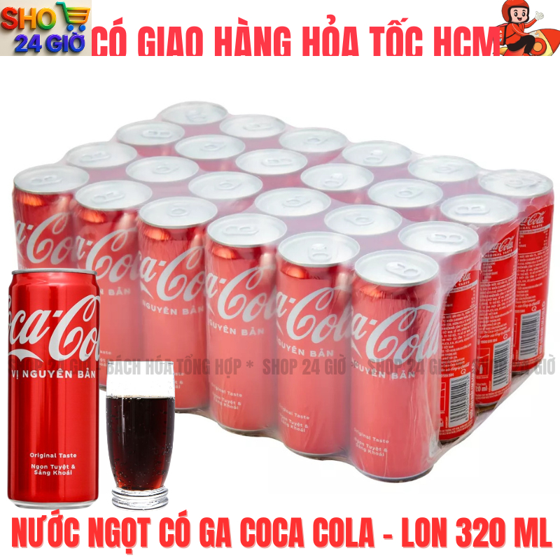 Coca-cola Lon Thùng 24 lon  320 Ml - Shop 24 Giờ