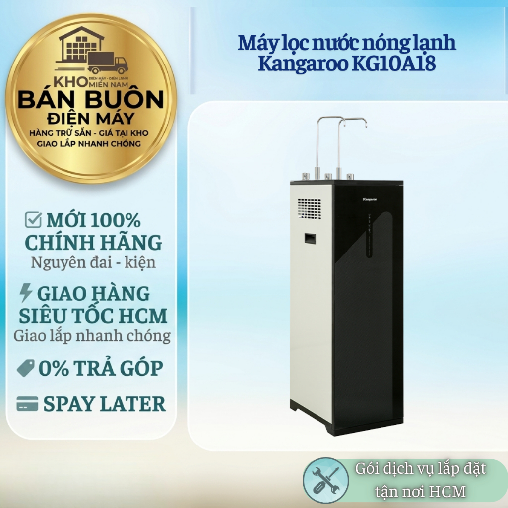 KG10A18 Máy Lọc Nước 10 Lõi Lọc Kangaroo – RO Nóng Lạnh, Làm Lạnh Block, Tạo Nước Kiềm KG10A18
