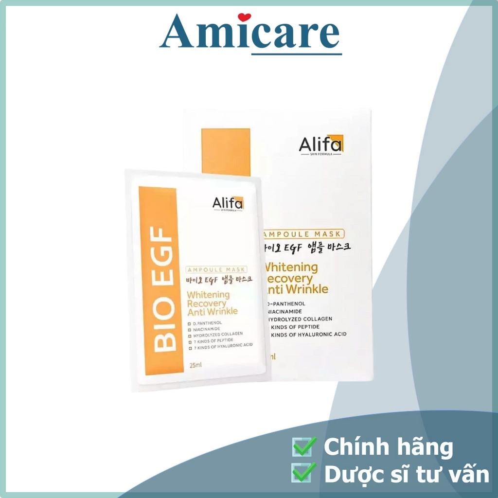 ✅[CHÍNH HÃNG] Alifa Mặt Nạ Dưỡng Ẩm Phục Hồi Da Bio EGF Ampoule Mask 25ml (Miếng)