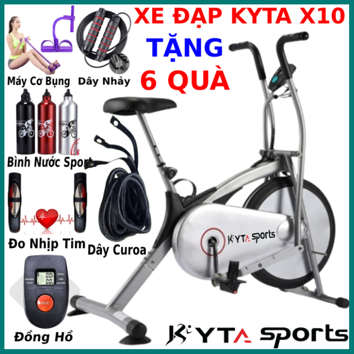 Xe đạp tập thể dục tại nhà Queen Sport X9 - Tặng 3 quà  gồm đồng hồ đo 6 chỉ số + giá đỡ điện thoại